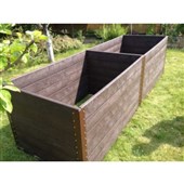 TRANSFORM TRAPLAST Vyvýšený záhon dvoukomorový vč. šroubení, hnědý 200/126/80 - 6 pater